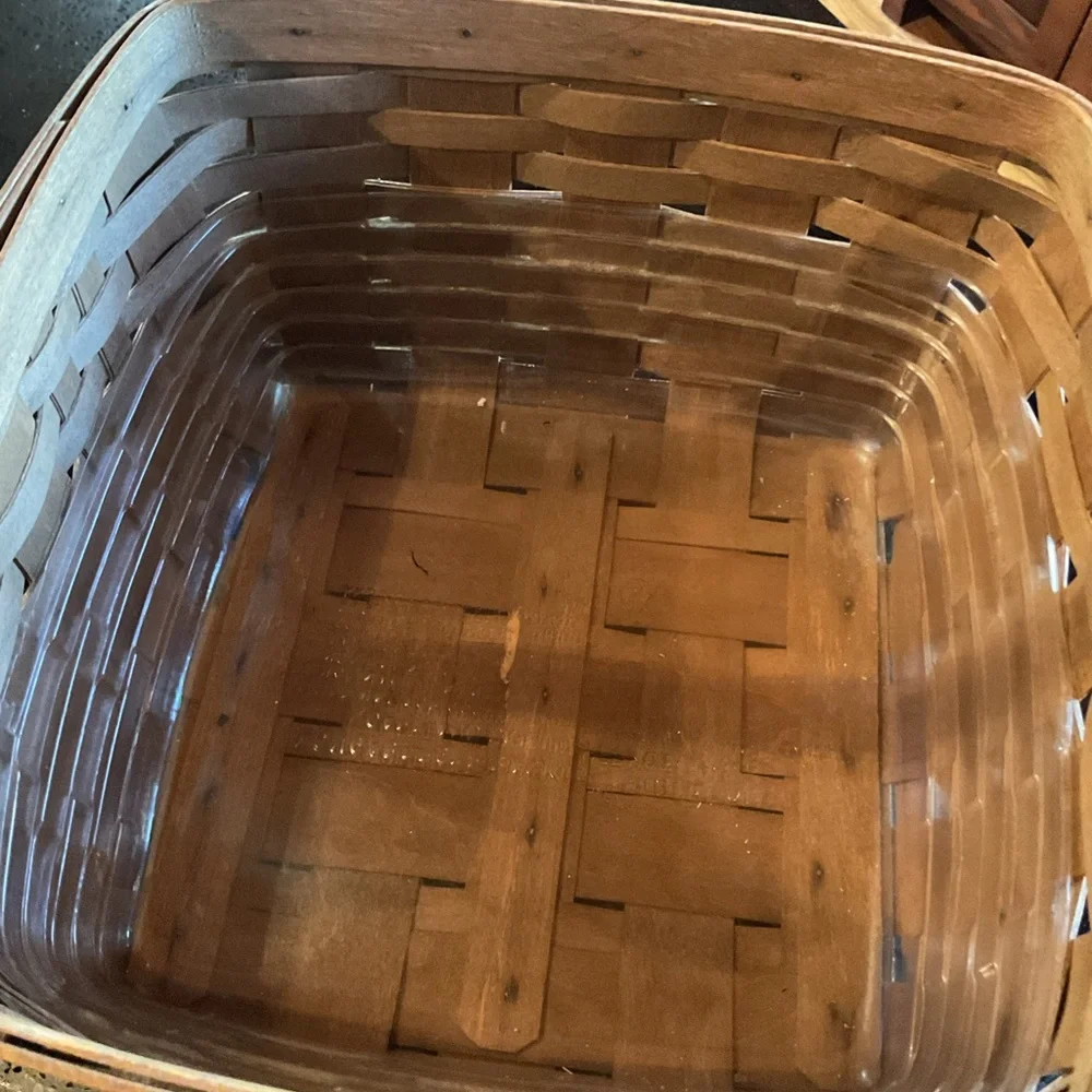 Longaberger Brown Woven Basket with liner